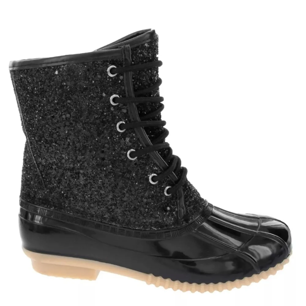 Sugar Skylar Glitter Duck Boots Black -8 - Picture 2 of 8